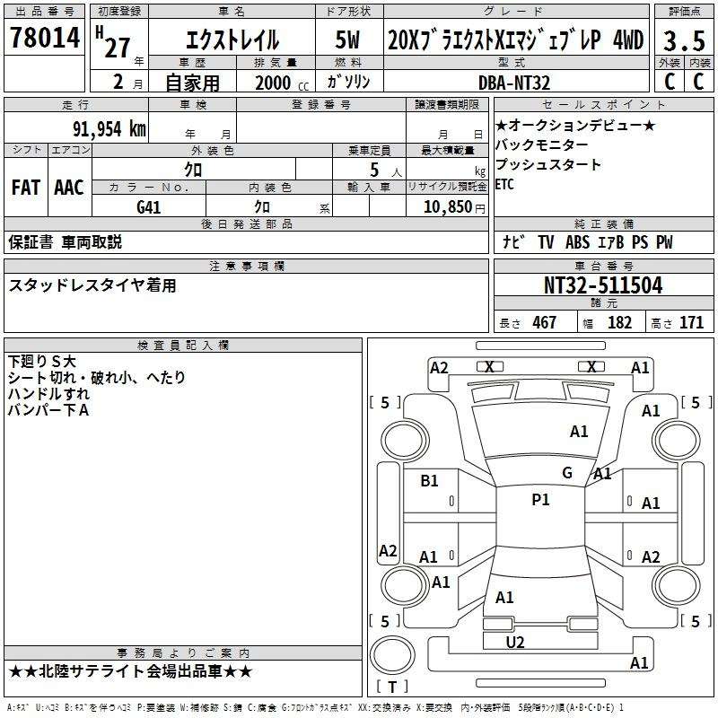 NT32-511504 - NISSAN X-TRAIL (Black - 2015)