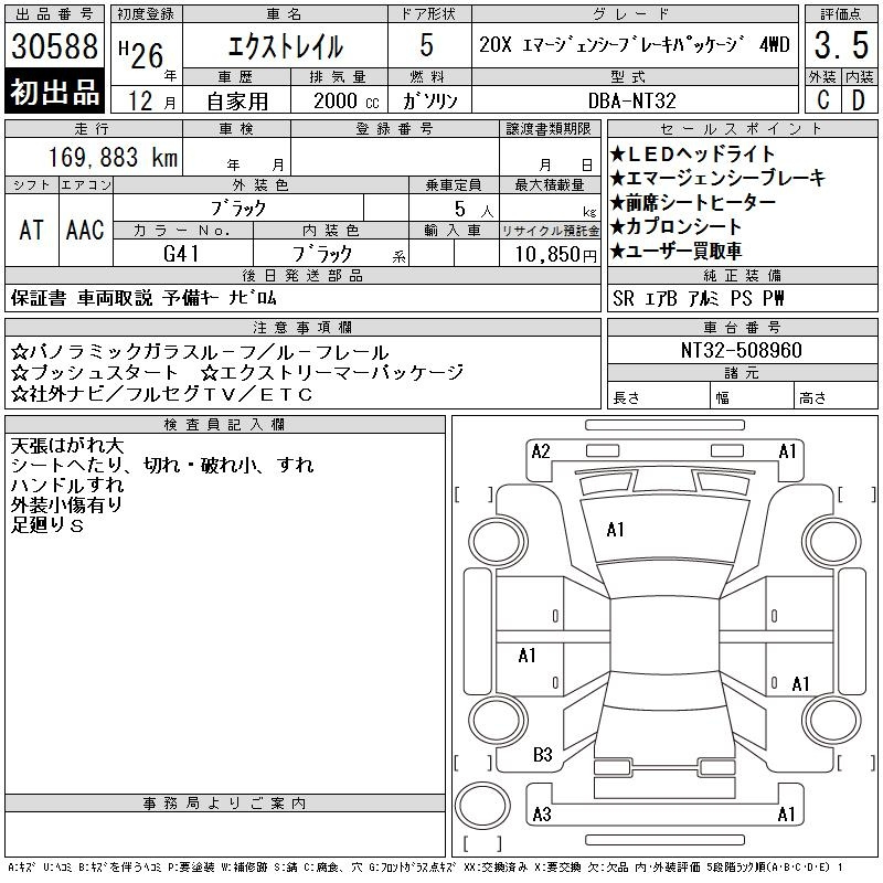 NT32-508960 - NISSAN X-TRAIL (Black - 2014)